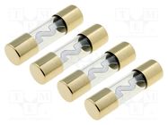 Fuse: fuse; glass; 10A; Conductor: silver; gold-plated; 4pcs. ACV