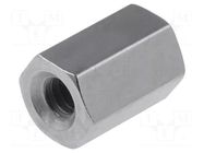 Screwed spacer sleeve; 6mm; Int.thread: M2; hexagonal; brass DREMEC