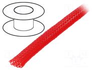 Braid; polyester; red; Package: 100m; ØBraid : 7÷13nom.8mm 4CARMEDIA