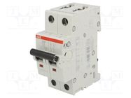 Circuit breaker; 230/400VAC; Inom: 2A; Poles: 2; Charact: C; 6kA ABB