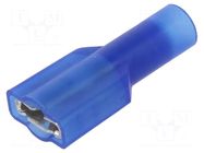 Terminal: flat; 6.4mm; 0.8mm; female; crimped; for cable; insulated KEYSTONE