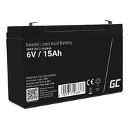 Maintenance-free AGM VRLA Battery Green Cell AGM40 6V 15Ah (for alarm system, cash register, toy), Green Cell