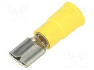 Terminal: flat; 6.4mm; 0.8mm; female; crimped; for cable; insulated KEYSTONE