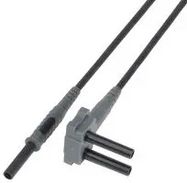 TEST LEAD, BANANA PLUG-DBL R/A PLUG, BLK