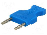 Connector: 2mm banana; adapter; 30VAC; 60VDC; blue; nickel plated ELECTRO-PJP