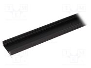 Profiles for LED modules; black; L: 1m; WIDE24; aluminium; surface TOPMET