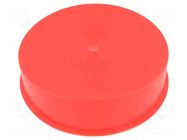 Stopper; Body: red; Out.diam: 112.5mm; H: 27.5mm; LDPE; push-in SUNDPLAST