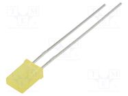 LED; rectangular; 5x2mm; yellow; 16÷25mcd; 146°; Front: flat; 20mA LUCKYLIGHT