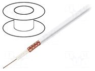 Wire: coaxial; RG59-flex; stranded; OFC; 0.22mm2; PVC; white; 2kVAC TASKER