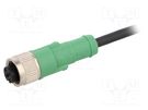 Connection lead; M12; PIN: 4; straight; 1.5m; plug; 250VAC; 4A; PUR PHOENIX CONTACT