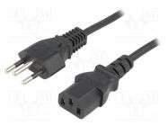Cable; 3x0.75mm2; IEC C13 female,NBR 14136 (N) plug; PVC; 1.8m ESPE