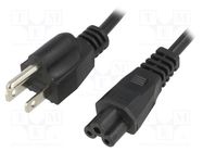 Cable; 3x0.75mm2; IEC C5 female,NEMA 5-15 (B) plug; PVC; 1.5m ESPE