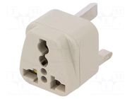 Transition: adapter; 2P+PE; 250VAC; 13A; white; PIN: 3 NINIGI