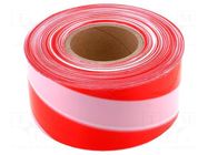 Tape: warning; white-red; L: 250m; W: 80mm ANRO