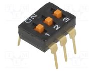 Switch: DIP-SWITCH; Poles number: 3; ON-OFF; 0.025A/24VDC; Pos: 2 OMRON Electronic Components