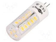 LED lamp; white warm; G4; 12VDC; 12VAC; 340lm; P: 3.5W; 280°; 2700K GOOBAY