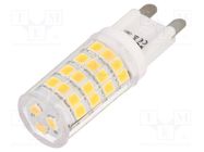 LED lamp; warm white; G9; 230VAC; 370lm; P: 3.5W; 280°; 2700K Goobay