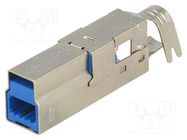 Plug; USB B; for cable; soldering; straight; USB 3.0; 1A; 30V KEYSTONE