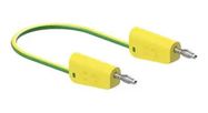 STACK 4MM BANANA PLUG-PLUG, GRN/YEL, 19A