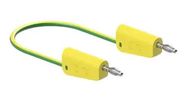 STACK 4MM BANANA PLUG-PLUG, GRN/YEL, 32A