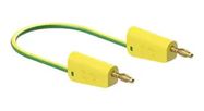 STACK 4MM BANANA PLUG-PLUG, GRN/YEL, 32A