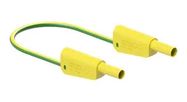 STACK 4MM BANANA PLUG-PLUG, GRN/YEL, 19A