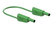 STACK 4MM BANANA PLUG-PLUG, GREEN/19A/2M