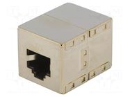 Coupler; socket; Cat: 6; shielded; 8p8c; RJ45 socket x2; straight LOGILINK