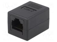 Coupler; socket; Cat: 6; unshielded; 8p8c; RJ45 socket x2; black LOGILINK