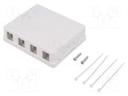 Socket; case RJ45; Keystone,unshielded; white; surface-mounted LOGILINK