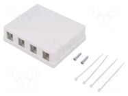 Case RJ45; socket; Keystone,unshielded; white; surface-mounted LOGILINK