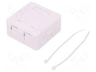 Case RJ45; socket; Keystone,unshielded; white; surface-mounted LOGILINK