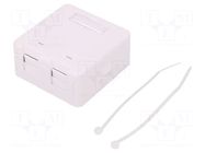 Case RJ45; socket; Keystone,unshielded; white; wall mount; female LOGILINK