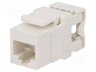 Connector: RJ45; socket; PIN: 8; Cat: 5e; Keystone,unshielded; white LOGILINK