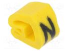 Markers; Marking: N; 2÷5mm; PVC; yellow; -65÷105°C; leaded; HGDC2-5 HELLERMANNTYTON
