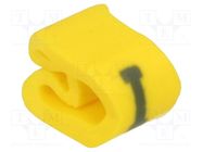 Markers; Marking: I; 2÷5mm; PVC; yellow; -65÷105°C; leaded; HGDC2-5 HELLERMANNTYTON