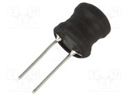 Inductor: wire; THT; 820uH; Ioper: 800mA; 1.24Ω; ±10%; Ø11.5x11.5mm FERROCORE