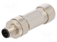 Connector: M12; plug; PIN: 4; male; straight; IP67; spring clamp LUMBERG AUTOMATION