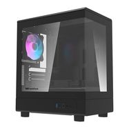 Darkflash DB330M computer case + 3 aRGB fans (black), Darkflash