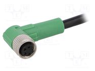 Connection lead; M8; PIN: 4; angled; 1.5m; plug; 30VAC; 4A; -25÷90°C PHOENIX CONTACT