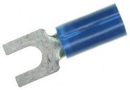 TERMINAL, SPADE/FORK, #6, CRIMP, BLUE