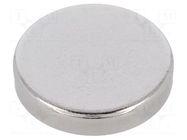Magnet: permanent; neodymium; 28N; Ø: 15mm; H: 3mm ELESA+GANTER