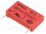 Capacitor: polypropylene; X1; 100nF; 26.5x15x6mm; THT; ±10%; 22.5mm WIMA