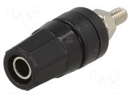 Connector: 4mm banana; socket; 24A; black; nickel plated; 36mm AXIOMET