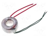 Transformer: toroidal; 10VA; 230VAC; 12V; 0.83A; Leads: cables; IP00 INDEL