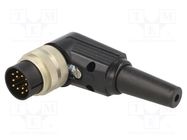 Connector: M16; plug; male; soldering; for cable; PIN: 12; 3A; 60V LUMBERG