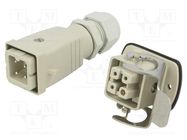 Connector: HDC; male + female; plug + socket,complete set; HA WEIDMÜLLER