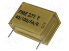 Capacitor: paper; Y2; 1nF; 250VAC; Pitch: 10.2mm; ±20%; THT; PME271Y KEMET
