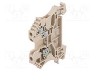 Splice terminal: rail; 2.5mm2; ways: 1; terminals: 3; beige; TS35 WEIDMÜLLER