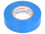 Tape: electrical insulating; W: 19mm; L: 20m; Thk: 0.15mm; blue; 200% HELLERMANNTYTON